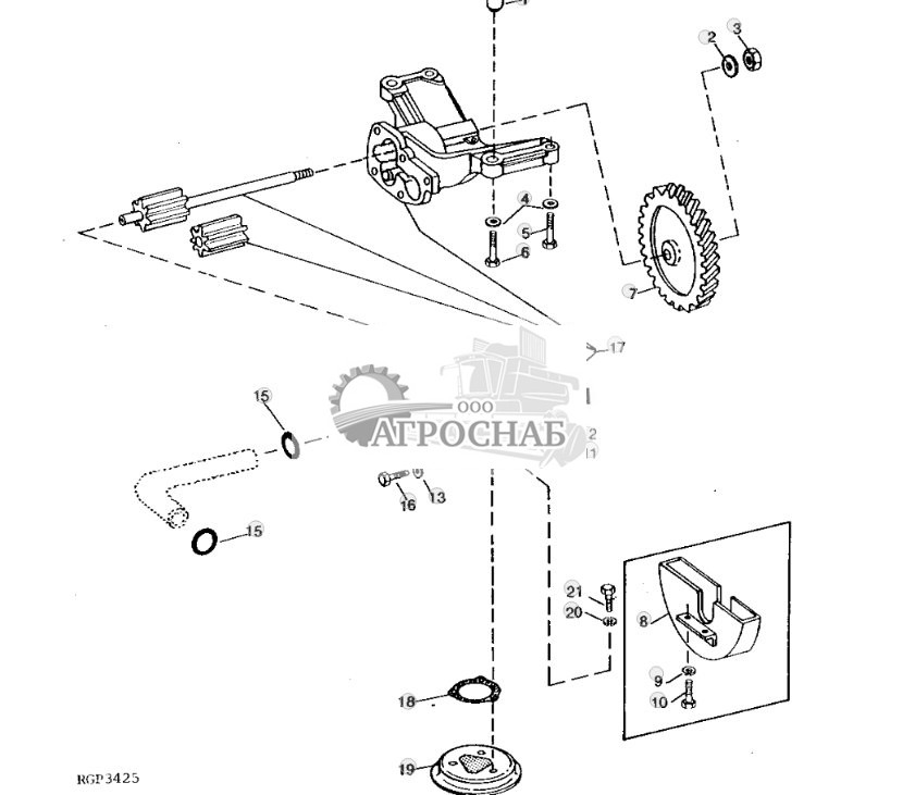 Engine Oil Pump (Crankshaft Driven) (Early Design) 